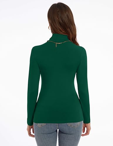 Image of Women's Turtleneck Long Sleeve Shirts Slim Fitted Lightweight Base Layer Casual Tops