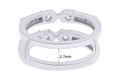 AFFY 1 Ct. Three Stone Ring Guard Enhancer in 14k Gold Over Sterling Silver with Cubic Zirconia3