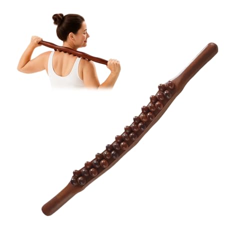 31 Perlen Gua Sha Wooden Therapy Stab - Gua Sha Wood Stick Holz Cellulite Körper Faszienstab Massagestab Guasha Massagegerät Body Gua Sha Faszienrolle Zur Massage Nacken Rücken Beinen Und Armen
