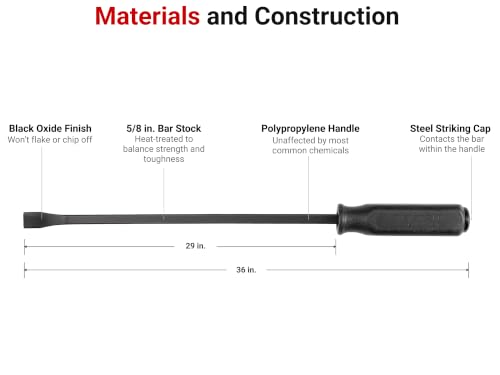 Image of TEKTON 36 Inch Angled End Handled Pry Bar | LSQ42036 | Made in USA