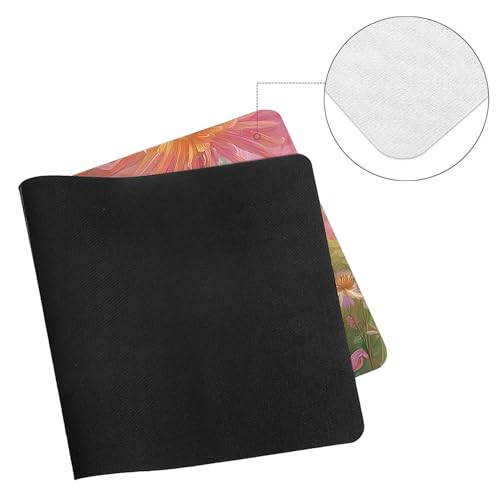 Image of Ethnic Lotus Flower Extended Gaming Mouse Pad, with Stitched Edges Large Mouse Pad Desk Protector, Rubber Base Mousepad Keyboard Mouses Mat for Work Game Office Home- 32 inch X 16 inch Inch