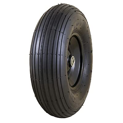 Marathon 20296 Easy Fit Wheelbarrow Tire + Wheel Assembly, Pneumatic, 4.0-6 - Quantity 1 #TOP20