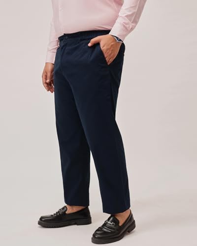 Image of Plus Size Men Stretchable Chino Pants Pure Cotton Casual Trousers for Men