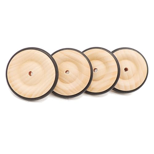 JOWE Rueda de madera con neumáticos de goma (43 mm, 4 unidades), fabricadas en Austria