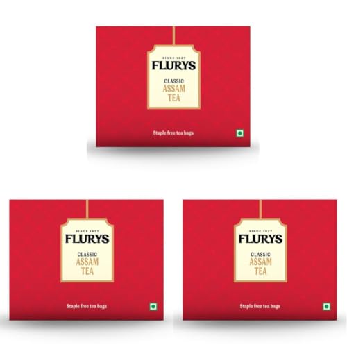 Image of Flurys Classic Assam 100 Teabag Envelopes | Bold & Full-Bodied Black Tea from Assam | Rich Aroma & Strong Flavour (Pack of 3)