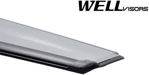 WellVisors Window Visors Wind Deflectors Compatible with Ford 2013-2020 Fusion Sedan with Black Trim Rain Guards 3-847FD009