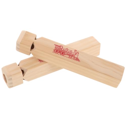 Abaodam 2個木製 列車の笛 おもちゃ 子供用 ホイッスル 小さな笛 音遊び 男の子女の子向け トレインホイッスル 音楽玩具 誕生日パーティー