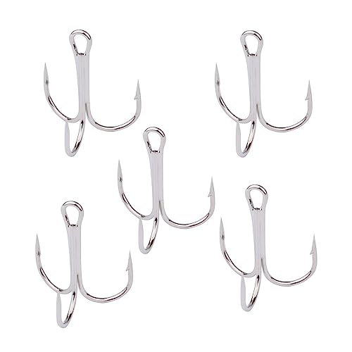 anzuelos para Pesca 50 unids/Lote, Anzuelo de Pesca Negro/Dorado/Plateado, Material de Carbono de Acero Alto, Tres Ganchos, Herramientas for Aparejos de Pesca anzuelos para Pesca en el mar(Silver,8)