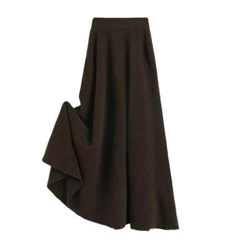 Plus Size Thread Knitted Woolen Midi Skirt High Waist A- Line Half