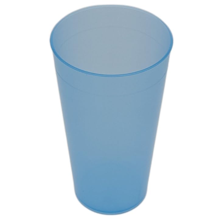 eco vasos – Copas Reutilizables, económico, reciclable 50 cl x 100 – Vidrio de plástico rígido de polipropileno sin BPA – Apto para lavavajillas – Azul