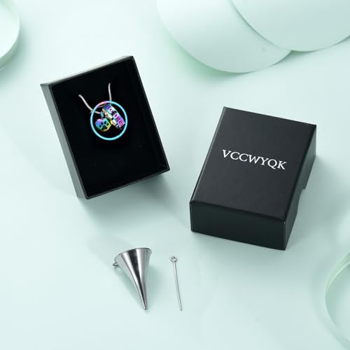 VCCWYQK Cremation Urn Neckalce for Ashes for Dog/Cat,Forever in My Heart,No Longer by My Side,Funeral Keepsake Urn Necklace Paw Print Memorial Necklace (B) - Image 4