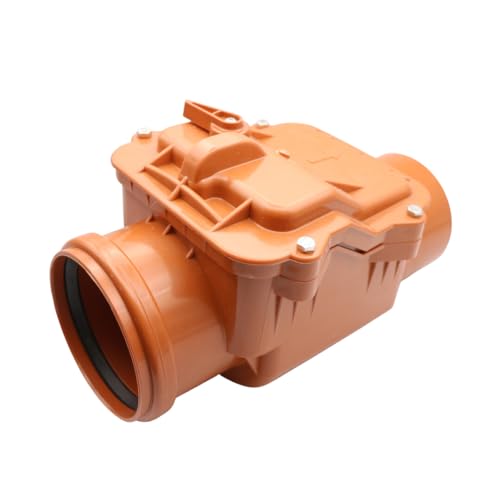 MD technic Bouchon anti-retour DN110 avec clapet anti-retour et verrouillage d'urgence - Clapet anti-retour pour eaux usées, anti-rongeurs, avec insert en acier...