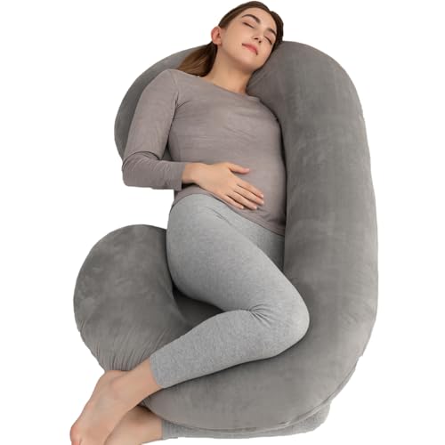 Yuantian Pregnancy Pillow, for Pregnant Woman C-Shape Full Body Pillow and Maternity Support (Velvet Cover)- Support for Back, HIPS, Legs, Belly for Pregnant Women