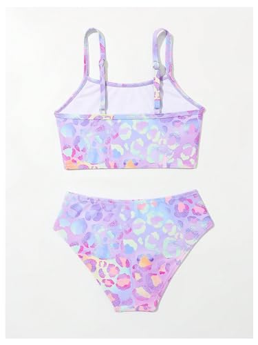 Floerns Toddler Girl's Two Piece Bikini Sets Leopard Print Beachwear Bathing Suit2
