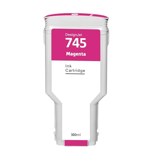 Hallosun 300ML HP 745 Magenta (F9K01A) Cartucho de tinta compatible con impresoras HP DesignJet Z2600 Z5600