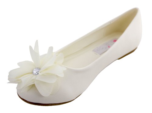 Cinderella Shimmer Flats (Childrens 2, Ivory)