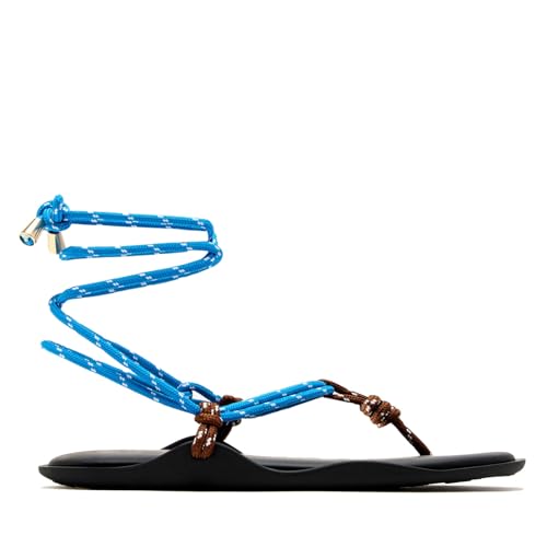 Image of ZJGZF Rope Flip Flop Sandals for Women Thong Sandals Adjustable T Straps Comfortable Soft Flat Sandals