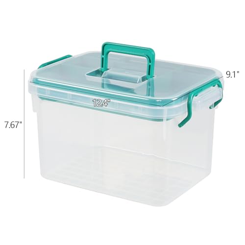 Image of Plastic Divided First Aid Storage Box Kit, Portable Handled Medicine First Aid Box, Medicine Basic Organizer Holder