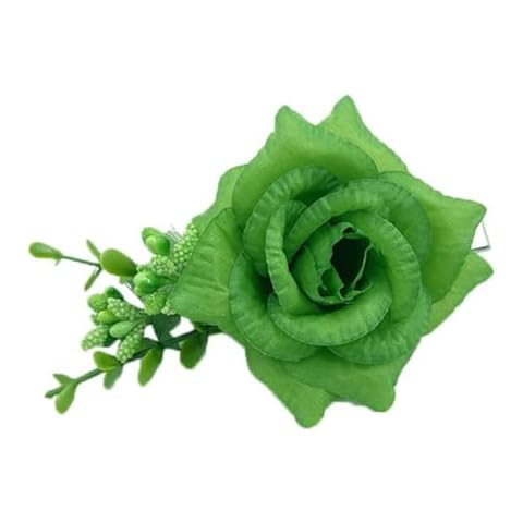Koolgil Women's St. Patrick's Holiday Flower Wreath Green Headband Simulation Flower Green Hair Comb Hair Accessories (Hair Clip) Cover