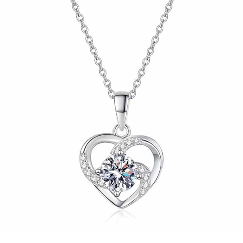 Collier cœur argent sterling moissanite idéal pour sublimer vos tenues