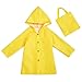 BEBAOVO Yellow Kids Raincoat - Lightweight Long Hooded Rain Jacket for Girls Boys Toddler, Waterproof Kids Yellow Rain Coat (X-Large)