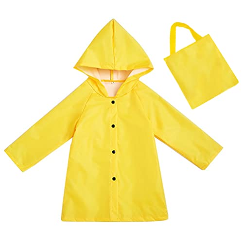 Yellow Kids Raincoat - Lightweight Long Hooded Rain Jacket for Girls Boys Toddler, Waterproof Kids Yellow Rain Coat2