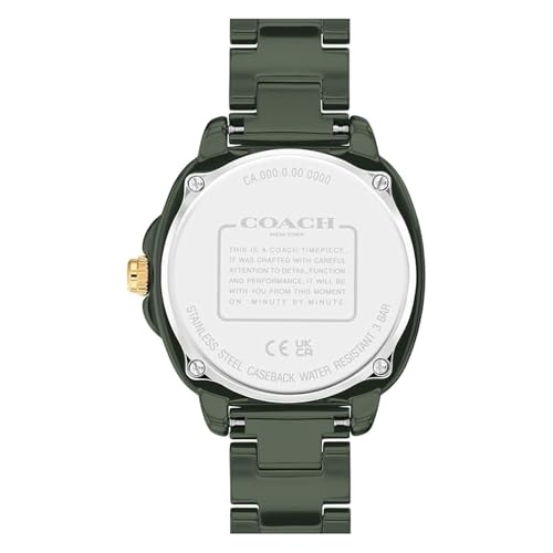 Image of Coach Kitt Qtz Basic Green Color Tonneau Dial Women's Watch | Green Ceramic Material | Bracelet Watch - 14504404