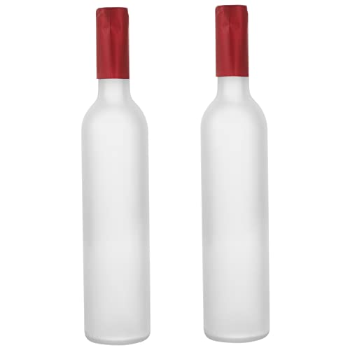 MAGICLULU Botellas De Vino De Cristal Vacías 500ml Mate Ondulada De Vidrio Reutilizable Multifuncional para Manualidades y Decoración Hogar Paquete De 2 Unidades