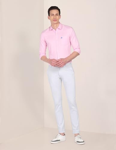 Image of U.S. Polo ASSN. Men's Solid Spread Collar Premium Cotton Dobby Tailored Fit Shirt