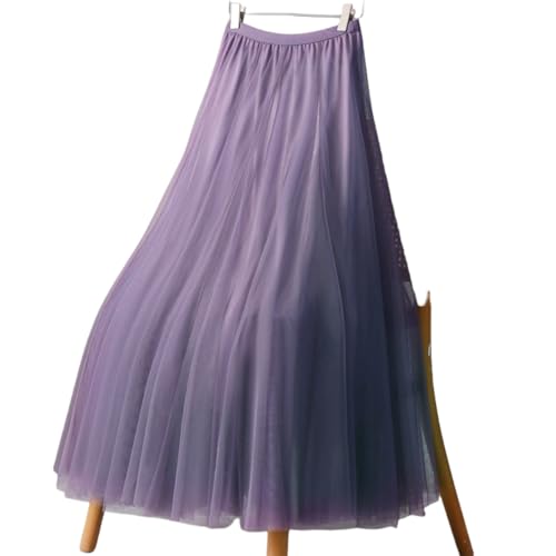 Women's Tulle A-Line Layered Mesh Midi Skirt, Elegant Pleated Skirts for Women3