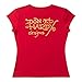 ED HARDY Women's Heart Sword Cap Sleeve Fitted Tee in Cherry EHWR1107-12 (US, Alpha, Large, Regular, Regular, Cherry)