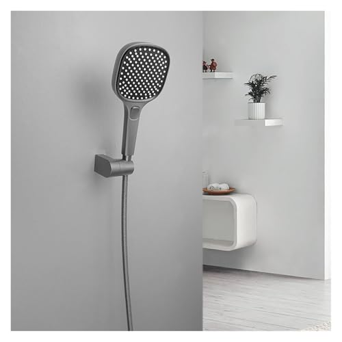 Regadera de mano compatible ABS 3 funciones con soporte y manguera miniatura 3