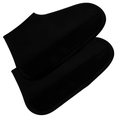Cubiertas para zapatos impermeables y antideslizantes de silicona, 1 par, talla L, color negro, para mujer miniatura 1
