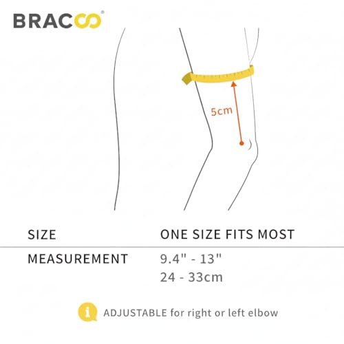BRACOO Elbow Support Brace, Men Women, Adjustable Neoprene Support Sleeve for Tennis, Golf, Pickleball, Weightlifting, ES10 (Black)