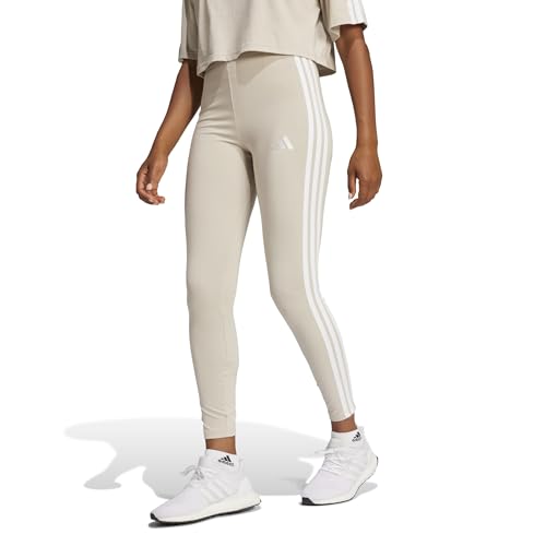 Adidas Womens Essentials 3-Stripes Cotton Leggings Wonder Alumina/White Small