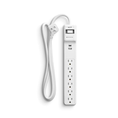 Staples NXT Technologies 6-Outlet Plus USB Surge Protector, 4-ft Cord, 1500 Joules (NX61426)