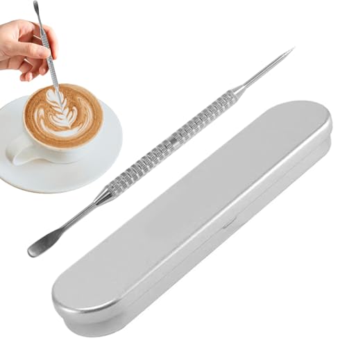Coffee Art Pen: Herramienta De Dibujo Profesional De Acero Inoxidable, Suministros De Diseño De Café Con Leche De Precisión | Bolígrafo De Diseño De Doble Punta Para Cafetería Casera, Decoración De Es
