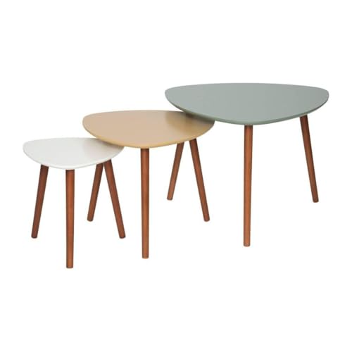 Paris Prix Atmosphera Créateur d'intérieur - Lot de 3 Tables à Café Gigognes Mileo 60cm Tricolore