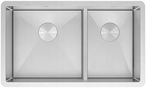 ZUHNE 32-Inch Low Divide Undermount Deep Kitchen Sink 16 Gauge Stainless Steel