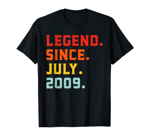 Legend Since July 2009 13th Birthday Vintage 13 Years Old T-Shirt
