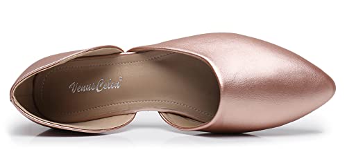 Venuscelia Women's D'orsay Flats Shoe (6 M Us,Rosegold-Pu) #TOP3