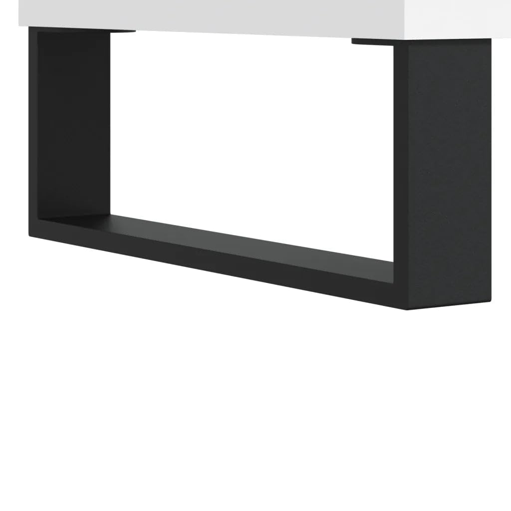 Helloshop26 Armadietto a dischi classico in vinile, 74,5 x 38 x 48 cm, in legno di ingegneria, bianco 02_0049133