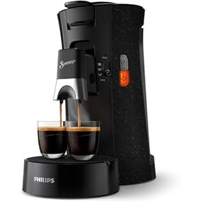 Philips Senseo Select ECO-Kaffeepadmaschine, schwarz/gefleckt – Wahl der Kaffeestärke plus Memo-Funktion, aus recyceltem Kunststoff (CSA240/20)