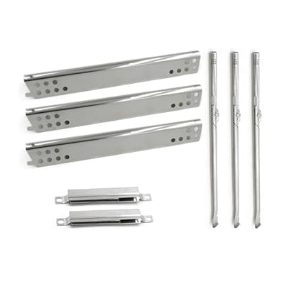 Hongso Grill Replacement Parts for Charbroil Advantage 3 Burner 463343015 463335115 463234815 463435115, Performance 463370015 Models, Stainless Pipe Burners, Heat Plates, Adjustable Crossover Tubes