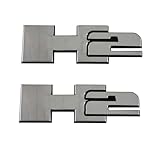 H2リアリフトゲートドアネームプレート3Dバッジエンブレム交換2個 2003-2009 ハマーH2(クロム)