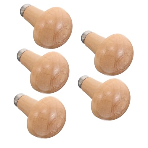 Operitacx 5個 木製彫刻刀ハンドル点 人間工学設計で快適なグリップ 彫刻 木工 やすり作業に 耐久性のある木材使用 多機能グレーバー用交換用