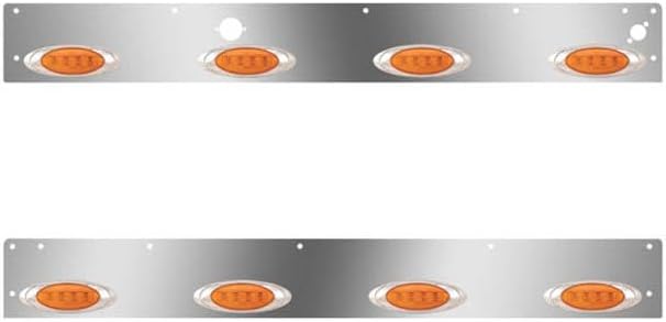 Technical Precision Replacement for Kenworth W900L AEROCAB Year 2015 Stainless Steel CAB Panels W/ 8 P1 Amber/Amber LED Block Heater Plug Step Light Holes