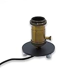 Color: oro viejo Portalámparas E27 vintage latón envejecido (Con regulador de luz + cable 2x0.75 negro 2 metros)