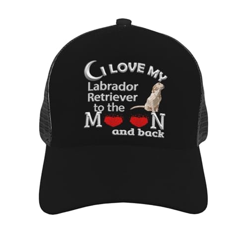 I Love Labrador Retriever Dog Mesh Baseball Cap - Classic Adjustable Peak Cap, Trucker Hat for Men & Women2