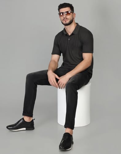 Image of INKKR Men's Polo Neck Half Sleeve Solid T-Shirts